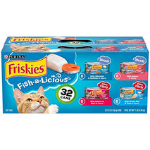 purina friskies wet cat food variety pack fish-a-licious extra gravy 32x 5.5 oz cans