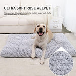 KSIIA deluxe plush dog crate bed, 35" x 23", gray, large, jumbo, medium, small dog breeds