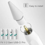 Apple Pencil 2nd Gen/ 1st Gen replacement tips, 4-pack white, durable nibs for iPad Pro Pencil 2/1