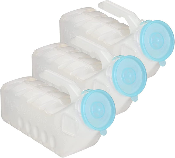 MedVance 1000ml spill-proof portable urinals for men, 2 pack with glow in dark and leak-proof lid