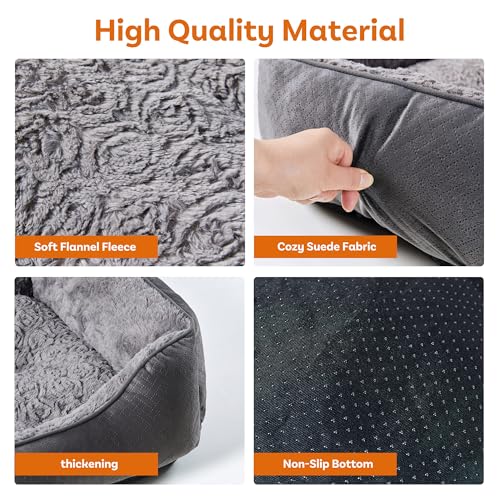 dog bed for small dogs washable super soft durable grey 20x19x6inch