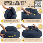 petjett calming dog bed medium size donut bed anti-slip washable plush round bed dark grey 30 inches