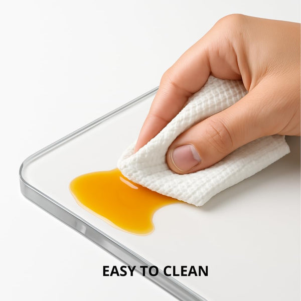 Acrylic cutting board with counter lip for kitchen countertop protection