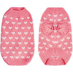 Dxhycc pink heart puppy sweater for small cats and dogs, soft warm winter pet clothes, size S