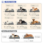 Grey Orthopedic Dog Bed for Large Dogs, Waterproof Oxford Fabric, 36x27 Inch, Egg Crate Foam, Machine Washable