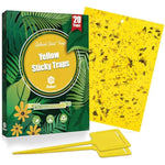 Gideal 20-pack yellow sticky traps for flying plant insects, 6x8 inches, 20pc twist ties included