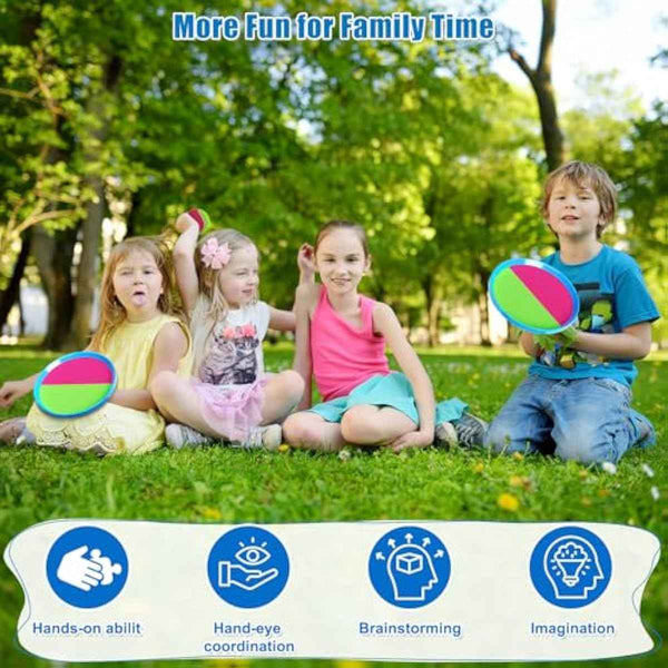 Aywewii 6 paddles and 3 balls toss and catch outdoor games for 3 to 8 year old kids