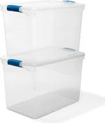 Large Clear Plastic Storage Bins with Lids for Home Office Organization
