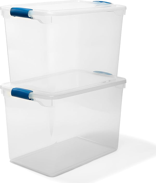 Large Clear Plastic Storage Bins with Lids for Home Office Organization