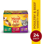 meow mix tenders in sauce wet cat food variety pack poultry beef 2.75 ounce cups 24 count