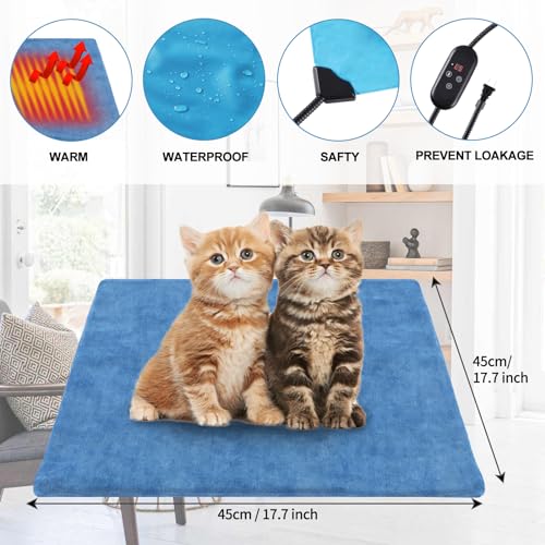 Pet Heating Pad for Indoor and Outdoor use with 6 Level Temperature Control and 5 Timer Functionality