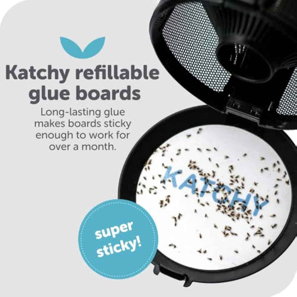 Katchy original and midnight glue board refills, non-zapper traps for indoor mosquitoes, gnats, moths, fruit flies