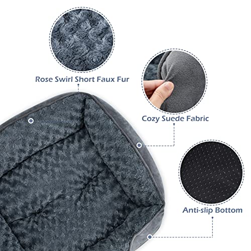 invenho rectangle washable orthopedic dog bed for small and large dogs with soft calming sleeping puppy bed durable pet cuddler