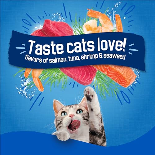 Purina friskies dry cat food seafood sensations with salmon tuna and shrimp flavors 22 lb bag