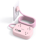 Cruise Essentials 2026,One Beat Travel Power Strip with USB C,Flat Plug Extension Cord with 3 Outlets 4 USB Ports(2 USB C),6 ft Desk Wall Outlet Extender,Non Surge Protector for Cruise,Dorm Room,ETL