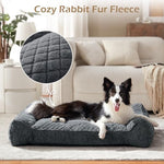 joejoy orthopedic dog bed large size grey 42x30 inches extra thick supportive couch bed for big dogs