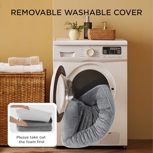 Bedsure Orthopedic Dog Bed Large Grey 35 Inch Waterproof Couch Sofa Pet Bed