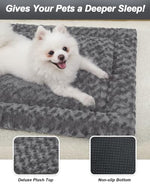 washable dog bed mat ultra soft dog crate pad for large jumbo medium small dogs, 35 x 22 inch, gray