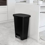 Glad 13 Gallon Trash Can | Plastic Kitchen Waste Bin with Odor Protection of Lid | Hands Free with Step On Foot Pedal