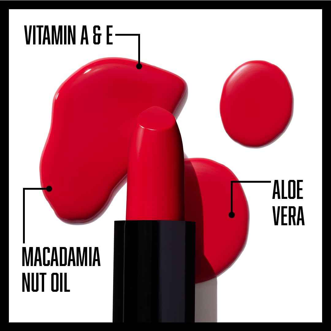 wet n wild Silk Finish Lipstick, Hydrating Rich Buildable Lip Color, Formulated with Vitamins A,E, & Macadamia for Ultimate Hydration, Cruelty-Free & Vegan - Cherry Frost