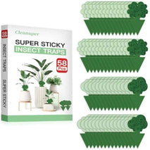 58 Pack Flying Insect Traps for Plants – Green Sticky Traps for Fungus Gnats, Flies & Flying Bugs, Indoor Outdoor Flying Bug Catcher for Pots, Garden & Kitchen, Non-Toxic, Odorless, Kid & Pet Safe