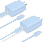 GUUSMART 2-Pack 25W Type C Fast Charging Block with 6ft USB C Charger Cable