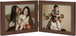 decorUhome Double 4x6 Picture Frame Vertical, Engineered Wood Bifold Photo Frame with Plexiglass for Tabletop Display, 4x6, Black