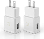 Fast Charging Block for Samsung Galaxy and LG Devices, 2 Pack, Black
