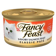 purrina fancy feast salmon feast classic grain free wet cat food pate 3 oz cans pack of 24