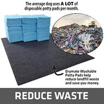 drymate 2-pack washable pee pads for dogs, 29x36, usa made, waterproof, absorbent, reusable