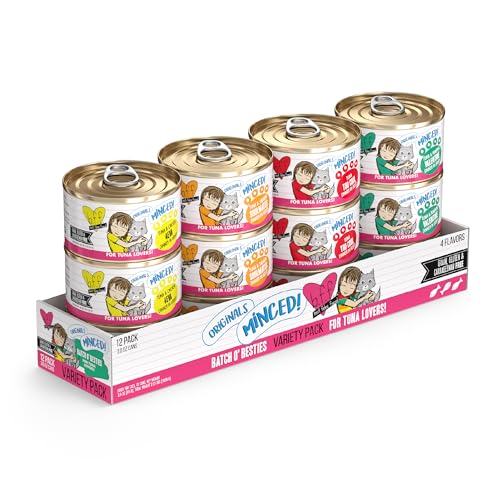 weruva batch o besties variety pack minced natural wet cat food 3oz can 12-pack
