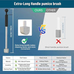 Black Pumice Stone Toilet Bowl Cleaner with Handle for Deep Cleaning, Extra Long, 16.7 Inch, Removes Hard Water Stains