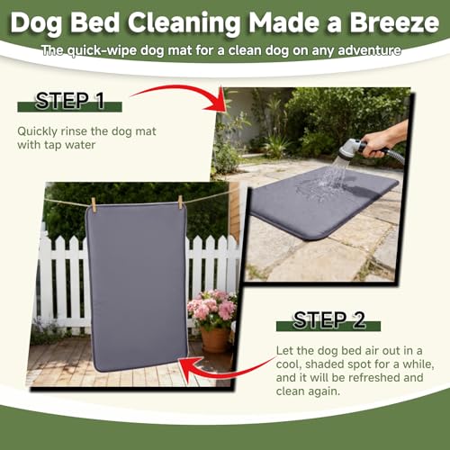 Dark Gray 35 x 22 inch Double-Sided Waterproof Dog Crate Pad with Cooling and Anti-Slip Features for Medium Large Dogs
