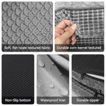 joejoy orthopedic dog bed large xl egg-crate memory foam pet couch bed bolster grey