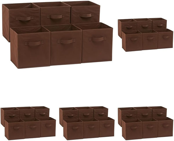 Amazon Basics Collapsible Fabric Storage Cubes Organizer with Handles