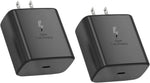 Fast Charging Block for Samsung Galaxy and LG Devices, 2 Pack, Black