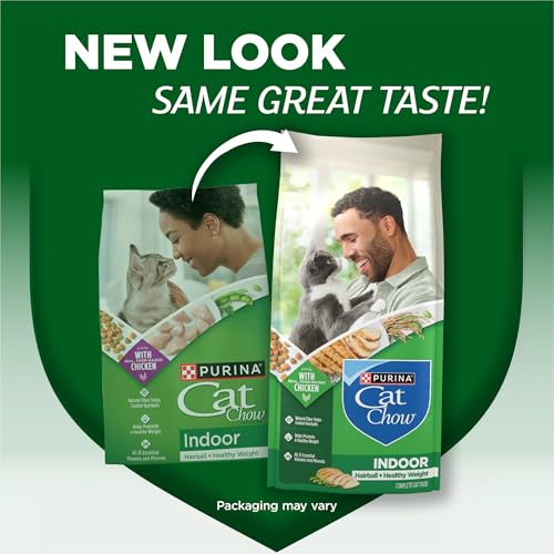 purina cat chow indoor healthy weight and hairball dry cat food with chicken - 4x 3.15 lb bags