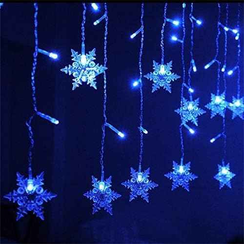 LED Curtain Lights,13ft/4M 96 LED Snowflake Curtain String Lights Plug-in Window Curtain Lights with 8 Modes Decoration for Christmas, Wedding, Party,Wall, Home Decorations (Warm White)
