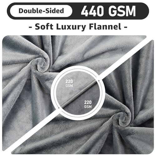 loobani reversible waterproof twin bed blanket 60x80 soft flannel pet couch protector grey