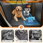 urpower pu leather backseat extender for dogs, waterproof car seat cover, hard bottom dog car hammock for sedans and suvs