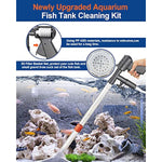 QZQ Aquarium Gravel Cleaner [2026 Edition] Vacuum Fish Tank Vacuum Cleaner Tools for Aquarium Water Changer with Aquarium Thermometers Fish Net kit Use for Fish Tank Cleaning Gravel and Sand
