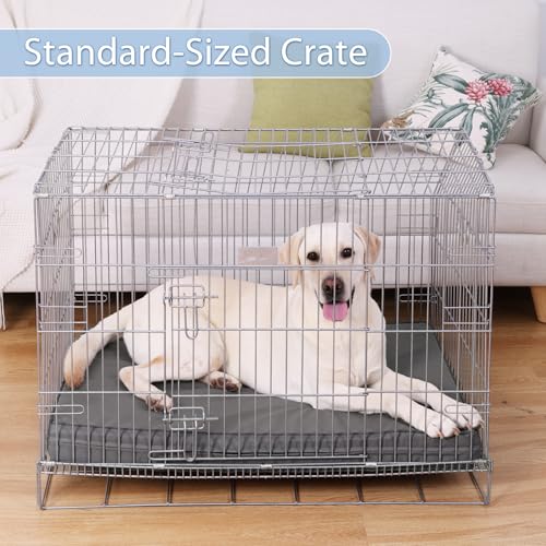 Vonabem Large Waterproof Dog Bed with Removable Cover and Orthopedic Foam, 42 inch Grey, XL Crate Pad