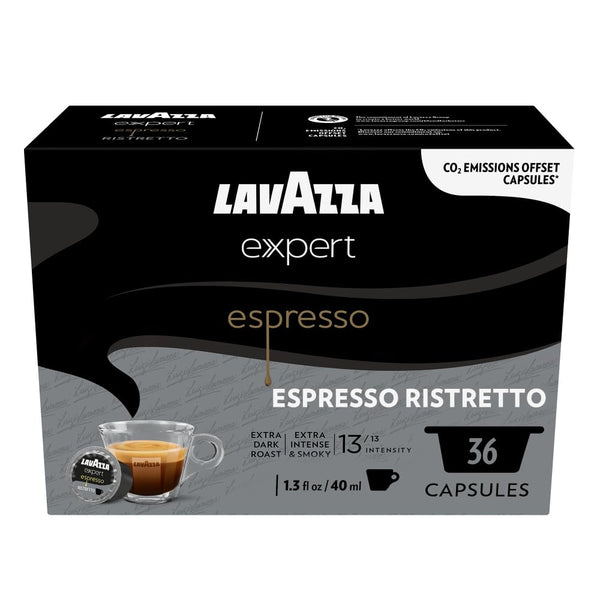 Lavazza Expert Espresso Ristretto Capsules, 36 Count, Extra Dark Roast, Arabica and Robusta Blend
