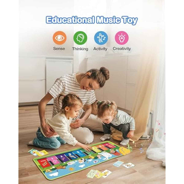 foki floor piano mat for toddlers sensory educational animal sounds touch playmat 1 to 5 years old boy and girl