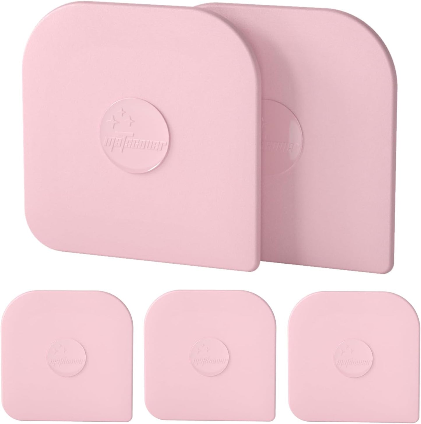 Pan Scraper, 5 Pcs Pot Scraper Plastic, Pot Scraper Non Scratch for Cast Iron, Pot and Pan Cleaning, Sturdy Scraper Kitchen Tool