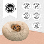 Best Friends by Sheri original calming donut dog bed for cats and small dogs up to 25 lbs, taupe, small