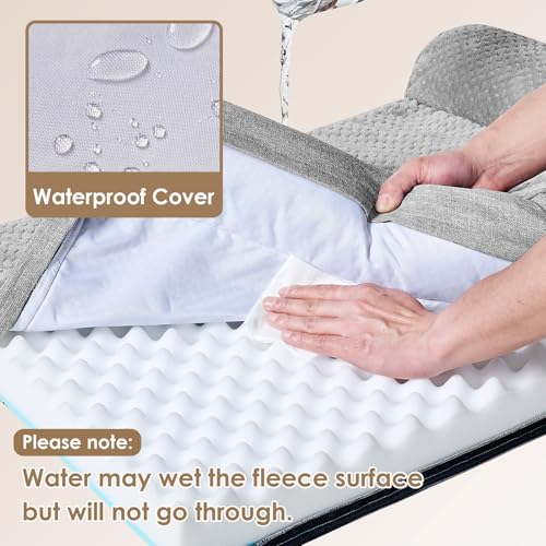 EHEYCIGA orthopedic dog bed, grey, medium, memory foam, nonskid bottom, water resistant cover for crate use