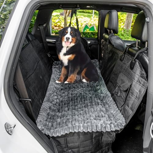 Non-Slip Fuzzy Backseat Pet Mat for Car, 24.8x54 inch, Pet-Friendly Seat Cover for Travel