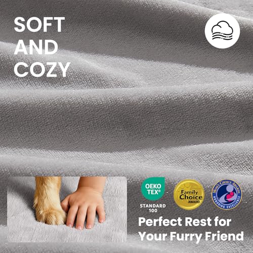 OhGeni orthopedic dog bed for large dogs, machine-washable, waterproof, and comfortable, 41 inch, Gray