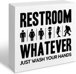 Funny Restroom Bathroom Wooden Signs, Funny Bathroom Sayings, Humor Washroom Quotes Block Plaque, Wall Art/Home Decor, Rustic Wooden Box Signs, Farmhouse Decor, Housewarming Gift